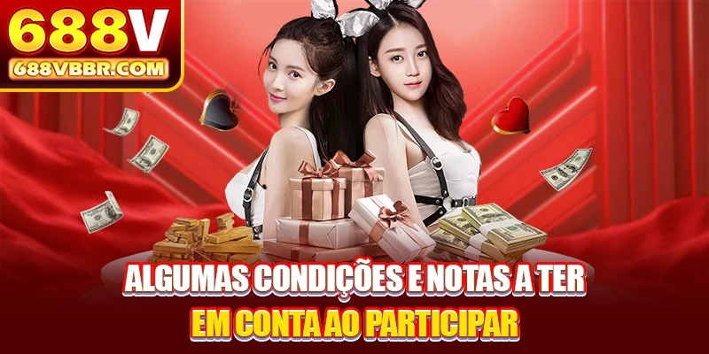 Algumas condições e notas a ter em conta ao participar