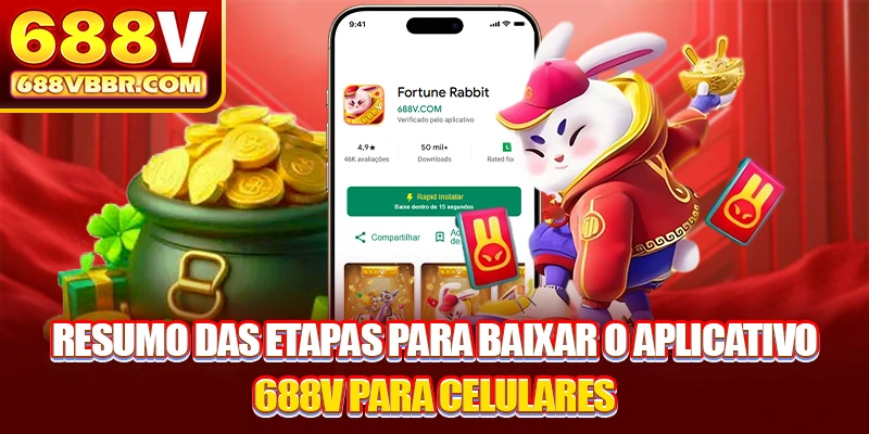 Resumo das etapas para baixar o aplicativo 688V para celulares